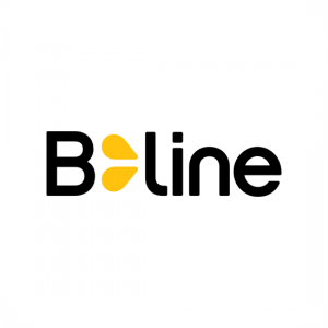 B-line logo, yellow and black